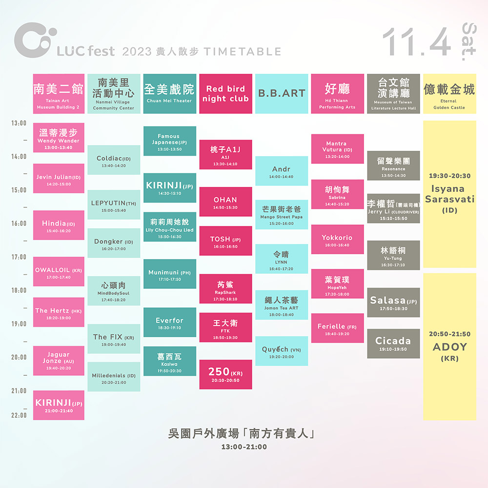 2023 LUCfest 貴人散步 Day 1 Timetable (1)