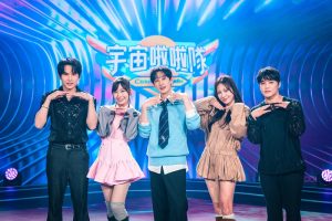 facy-test 3 02 緯來原創《宇宙啦啦隊》左起MC兼評審牛奶、輔導員麻由、MC銀赫、評審金智湖老師、評審崔榮晙老師